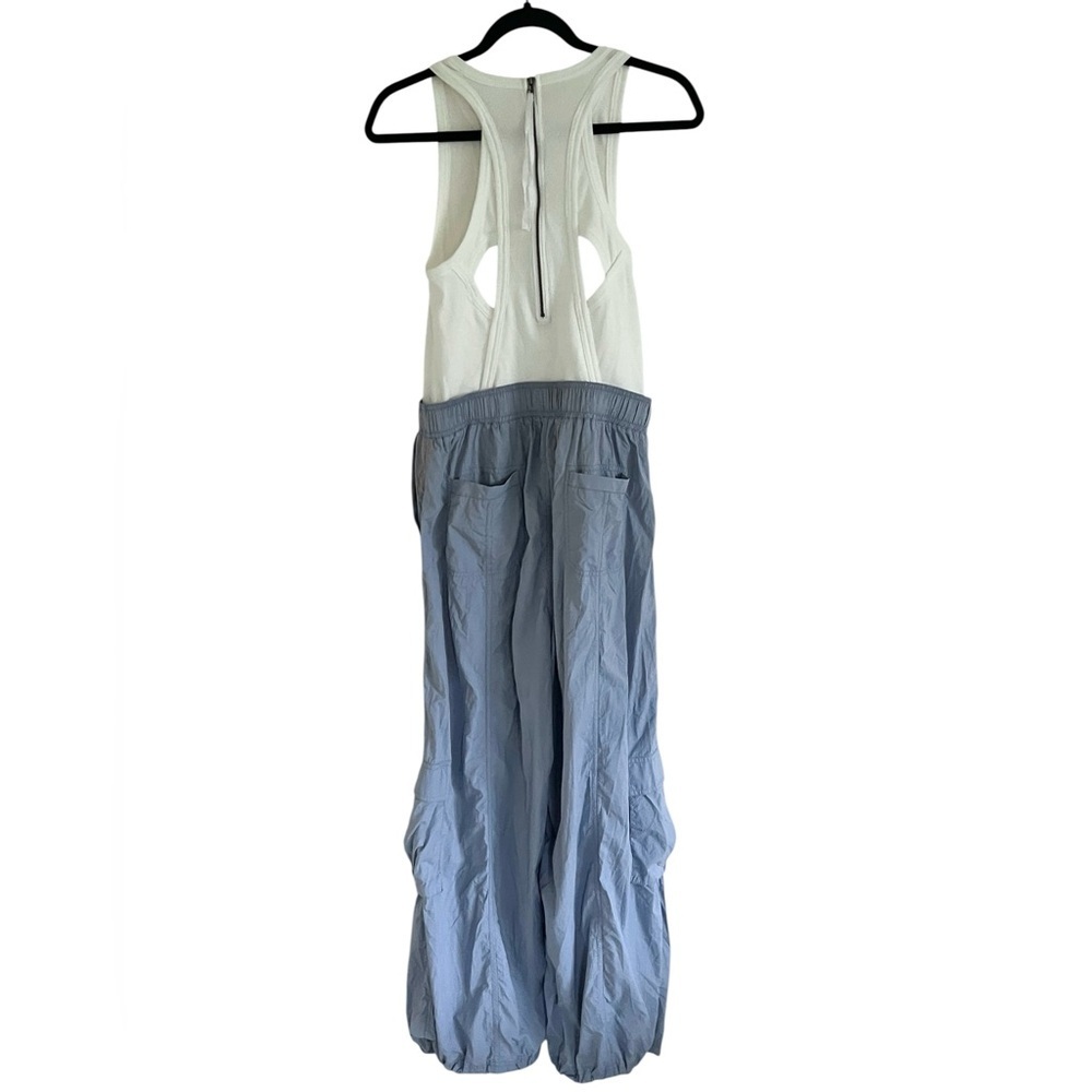 Anthropologie Daily Practice Blue White Messa Sleeveless Jumpsuit NWT Medium - Picture 2 of 11